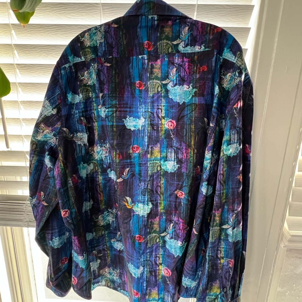 Robert Graham Blue and Purple Artistic Jacket